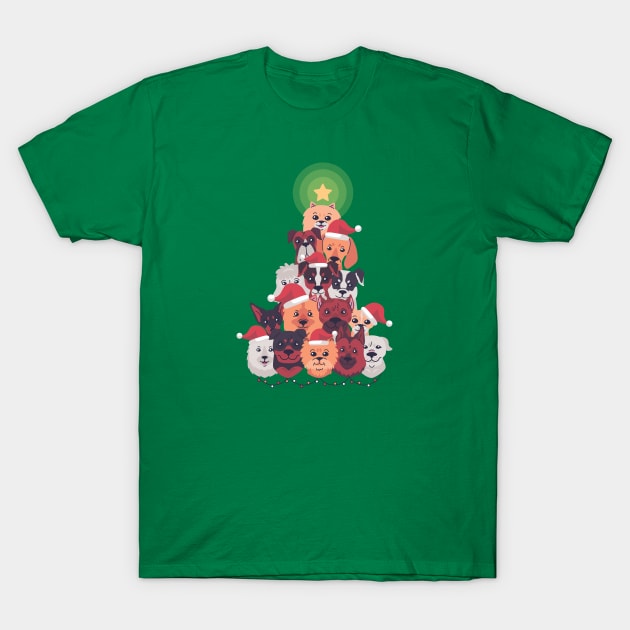 DOGS CHRISTMAS TREE T-Shirt by Bombastik